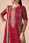 3 Piece Embroidered Raw Silk Suit