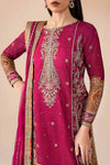 3 Piece Embroidered Raw Silk Suit