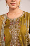 3 Piece Embroidered Raw Silk Suit