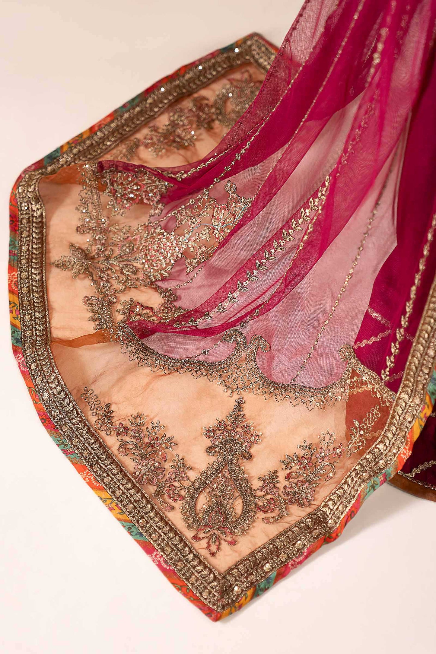 3 Piece Embroidered Raw Silk Suit