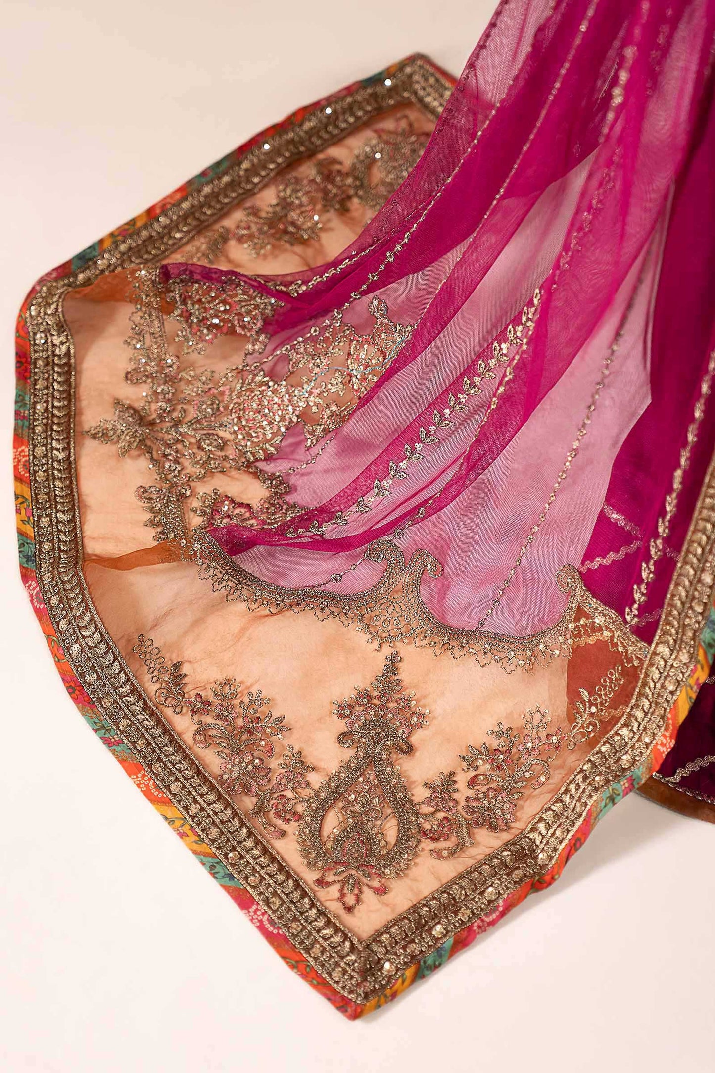 3 Piece Embroidered Raw Silk Suit