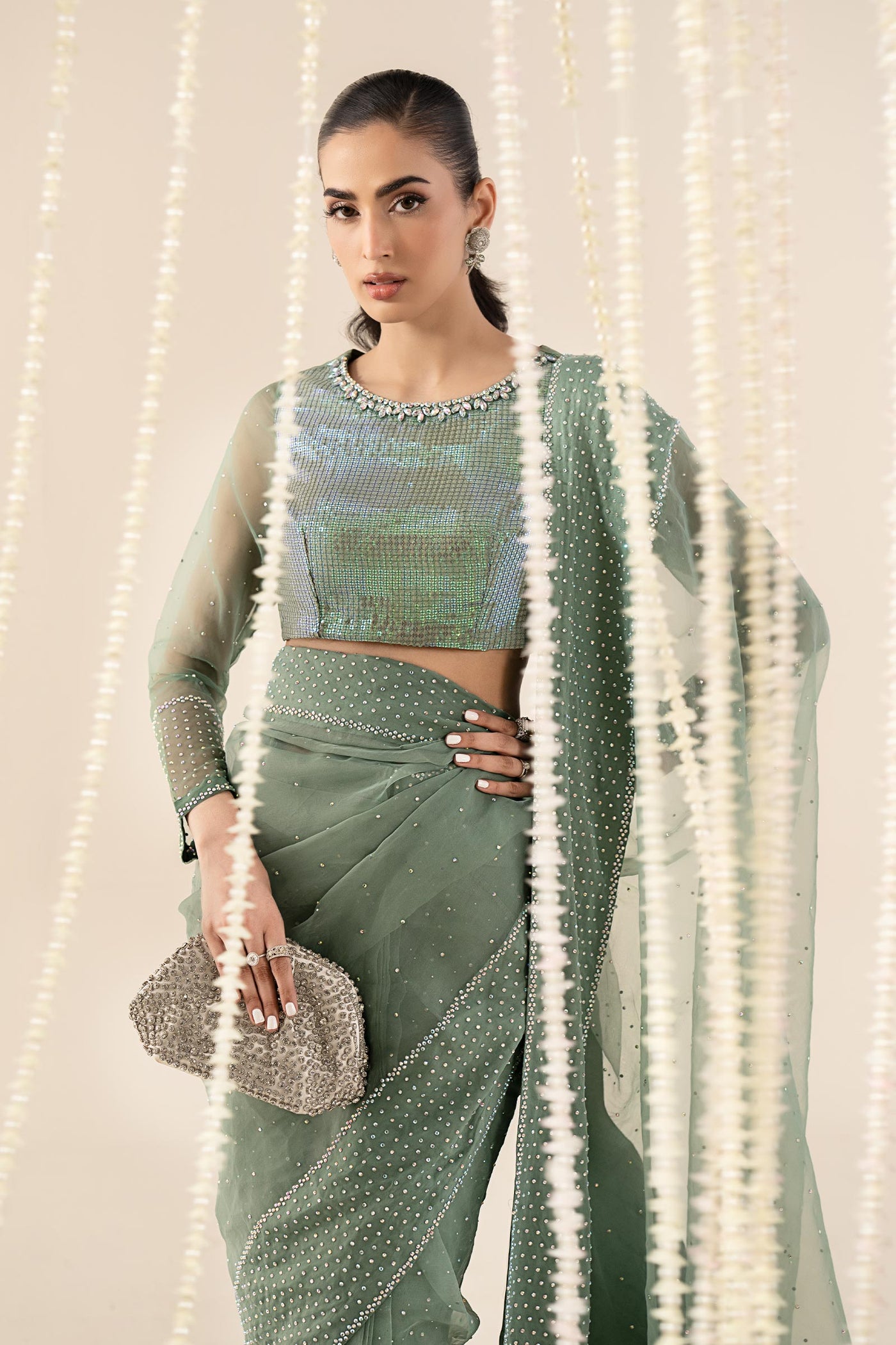 Embellished Organza Saree