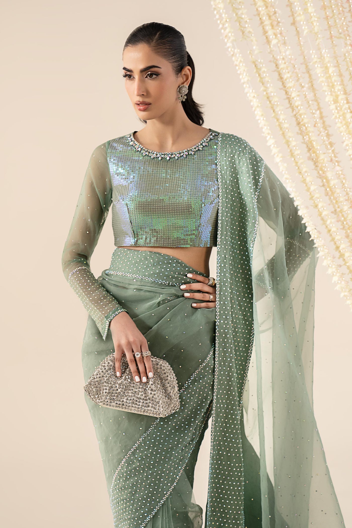 Embellished Organza Saree