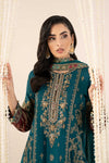 3 Piece Embroidered Raw Silk Suit