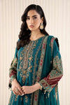 3 Piece Embroidered Raw Silk Suit