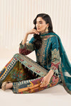 3 Piece Embroidered Raw Silk Suit