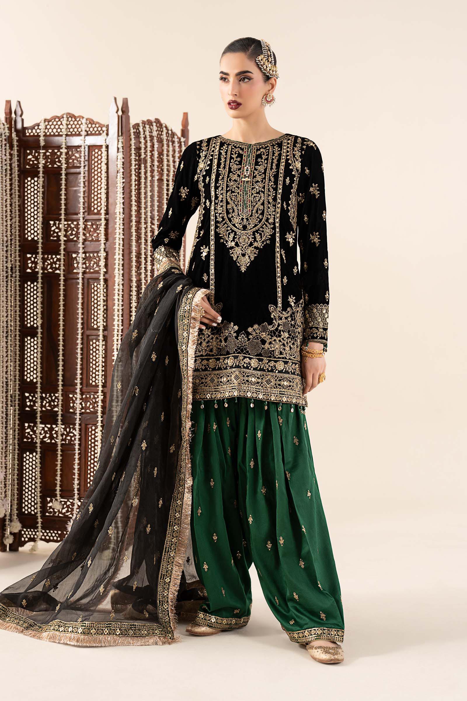 3 Piece Embroidered Velvet Suit