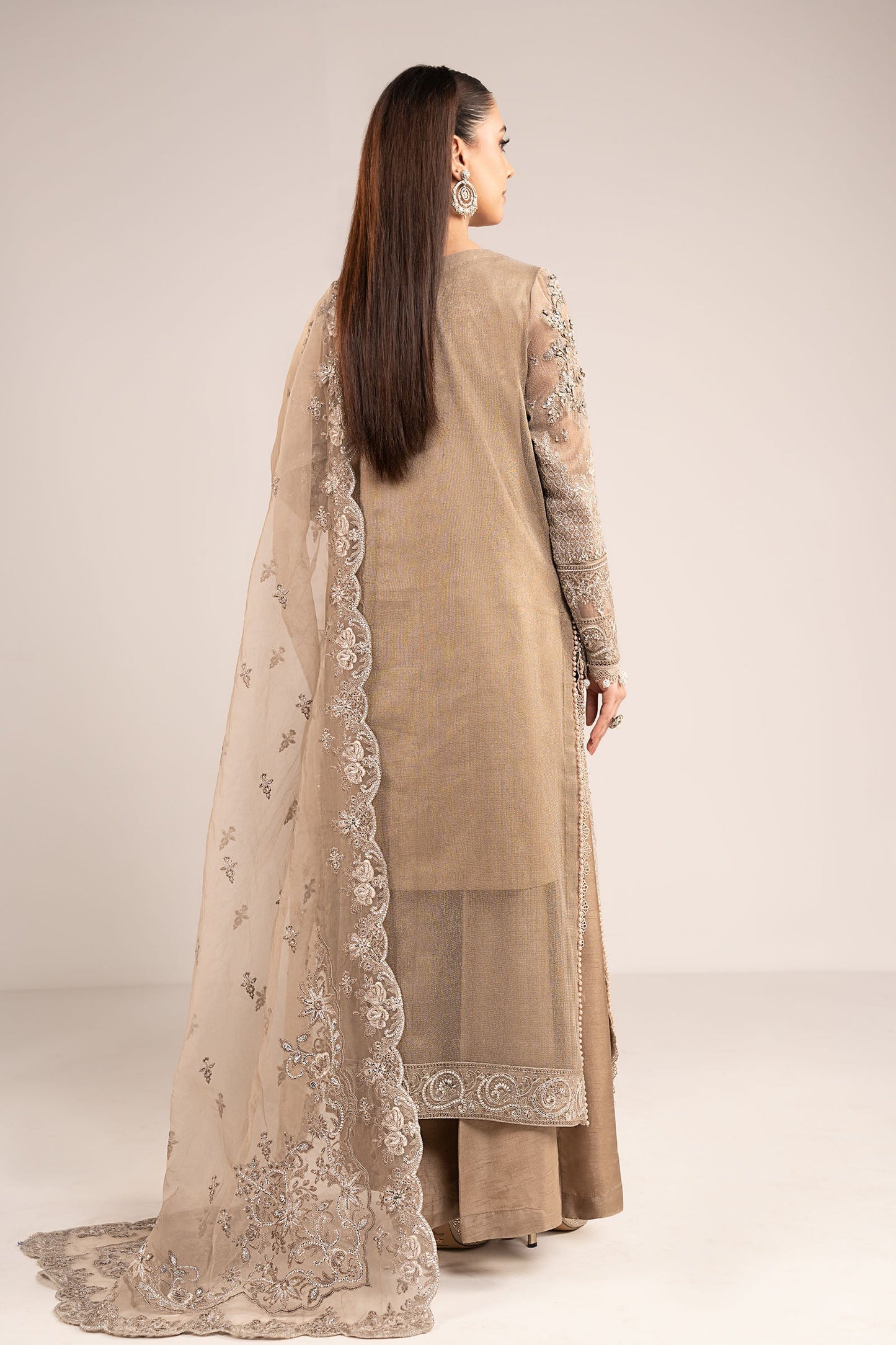 3 Piece Embroidered Net Suit