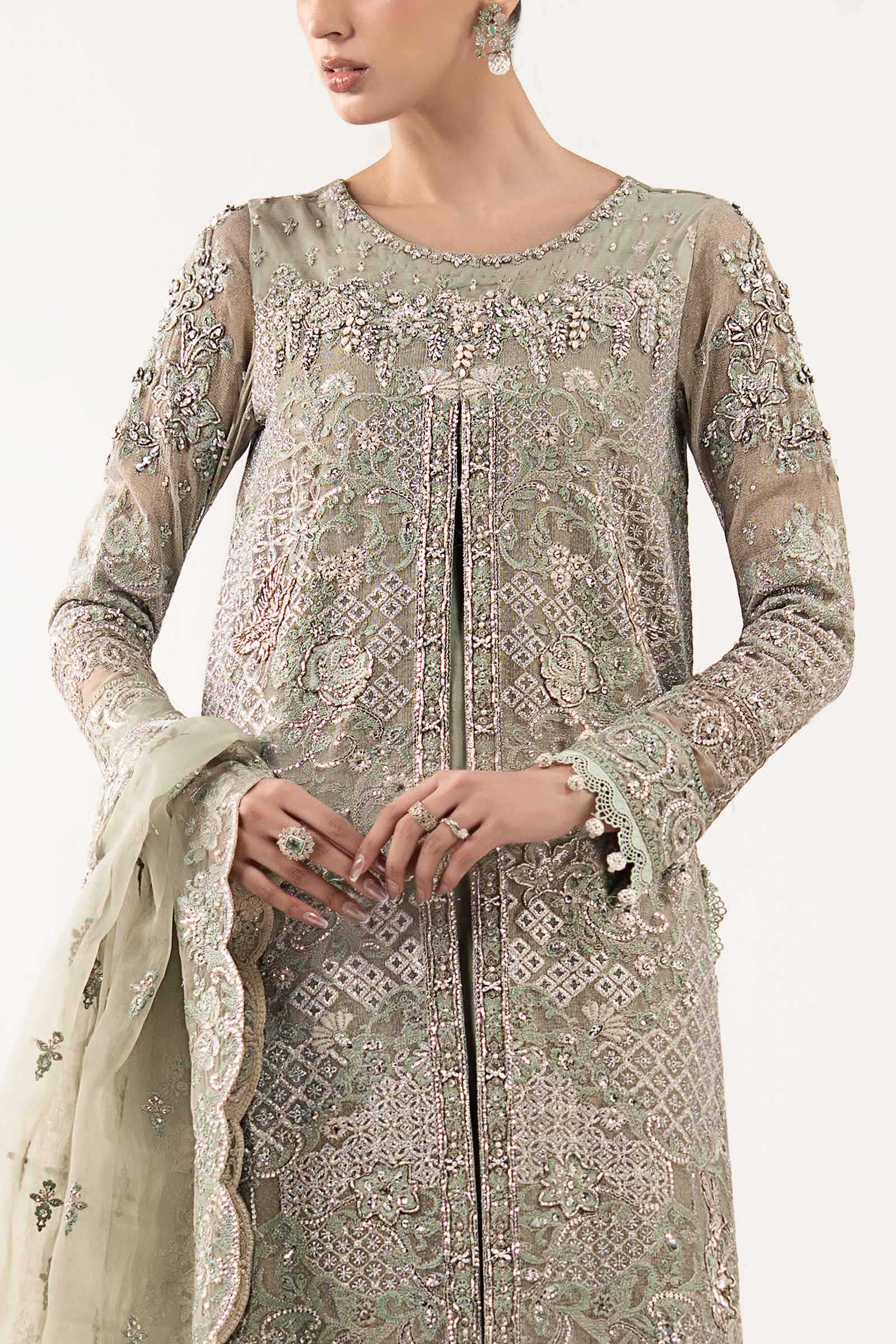 3 Piece Embroidered Net Suit