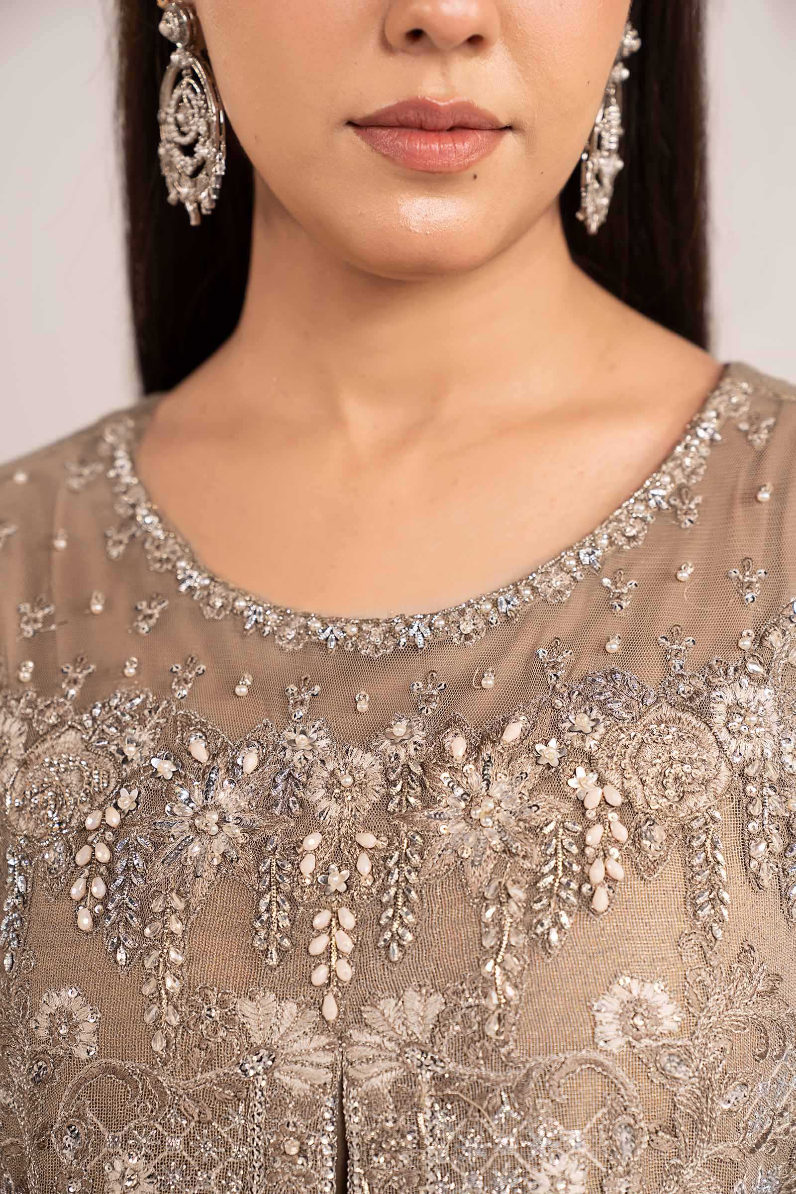 3 Piece Embroidered Net Suit