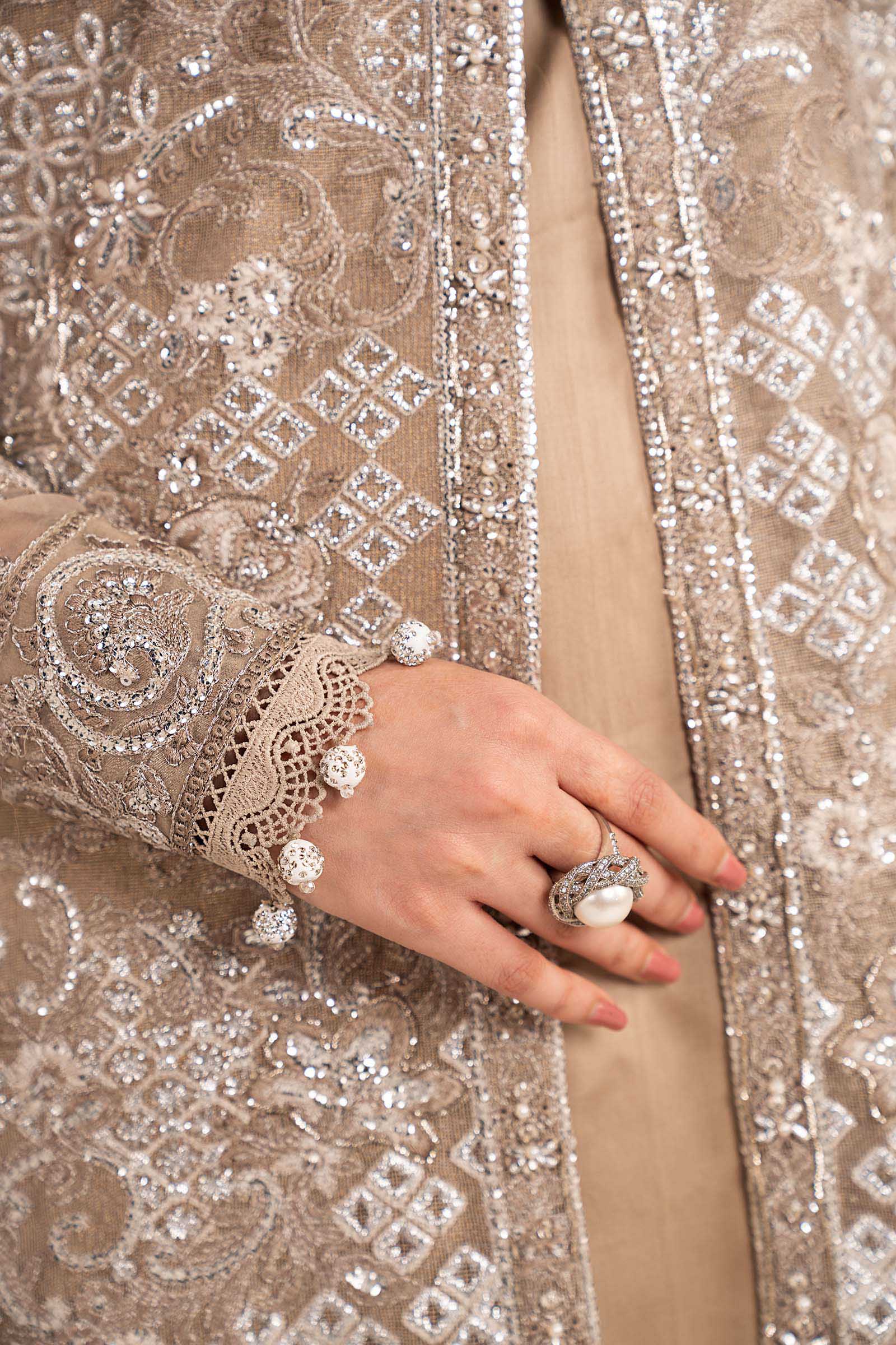3 Piece Embroidered Net Suit