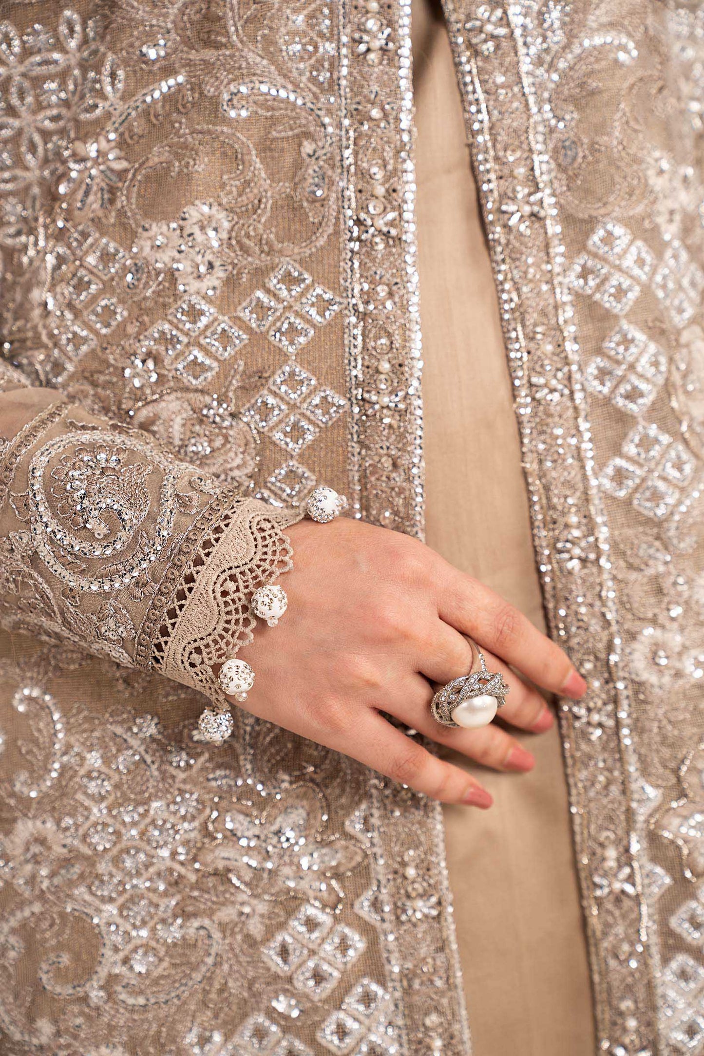3 Piece Embroidered Net Suit