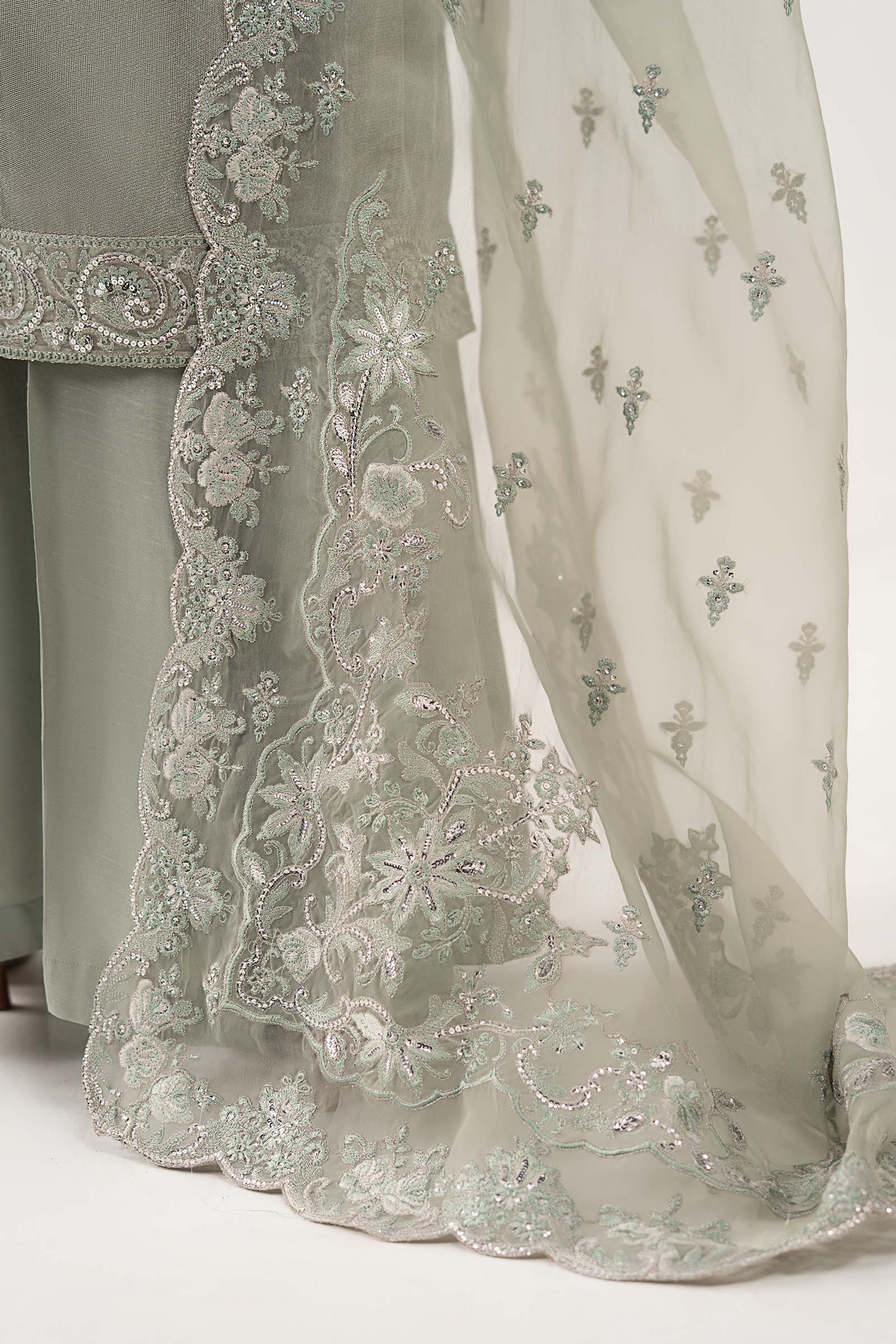 3 Piece Embroidered Net Suit