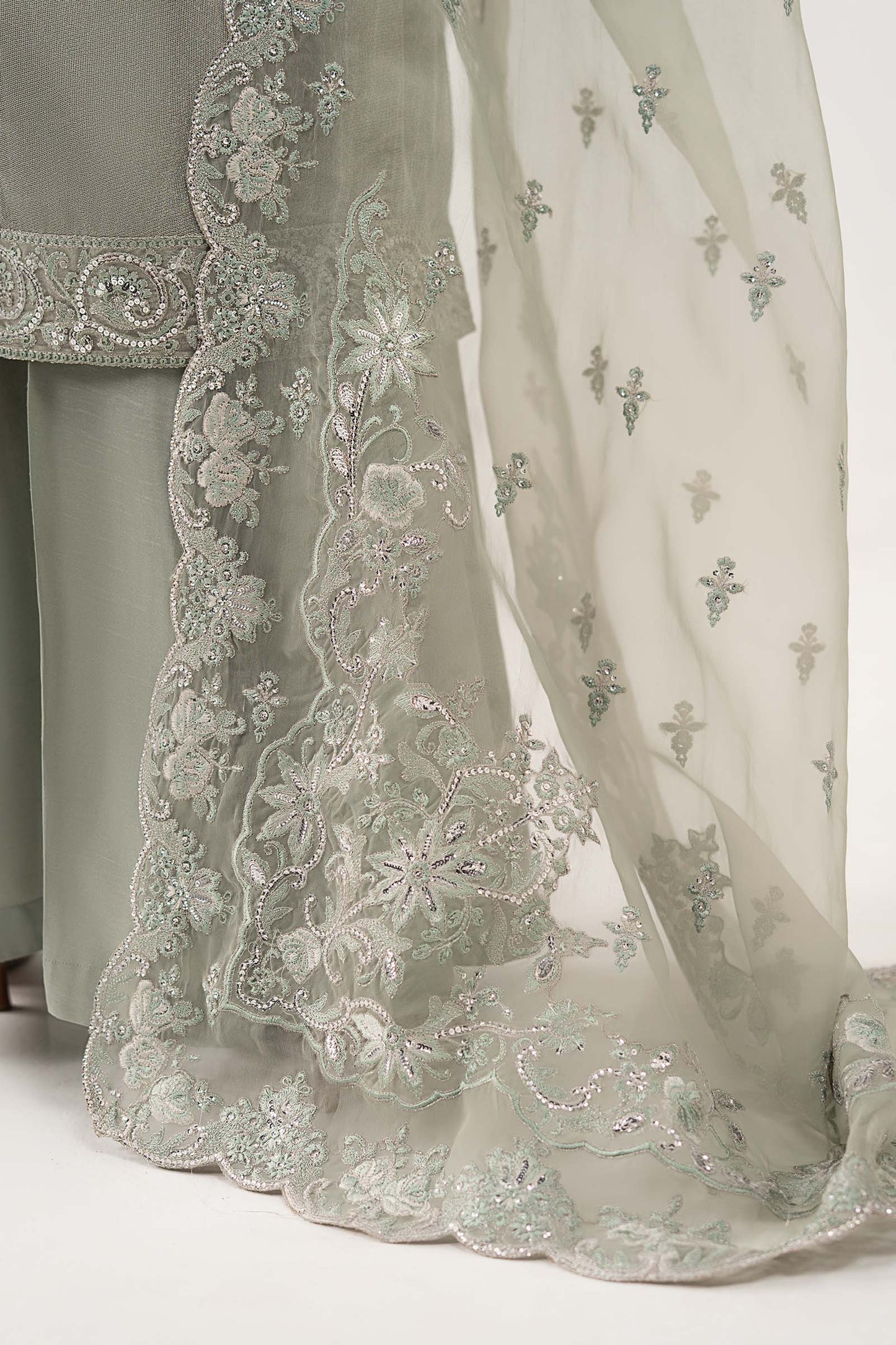 3 Piece Embroidered Net Suit