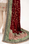 3 Piece Embroidered Raw Silk Suit