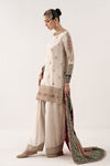 3 Piece Embroidered Raw Silk Suit