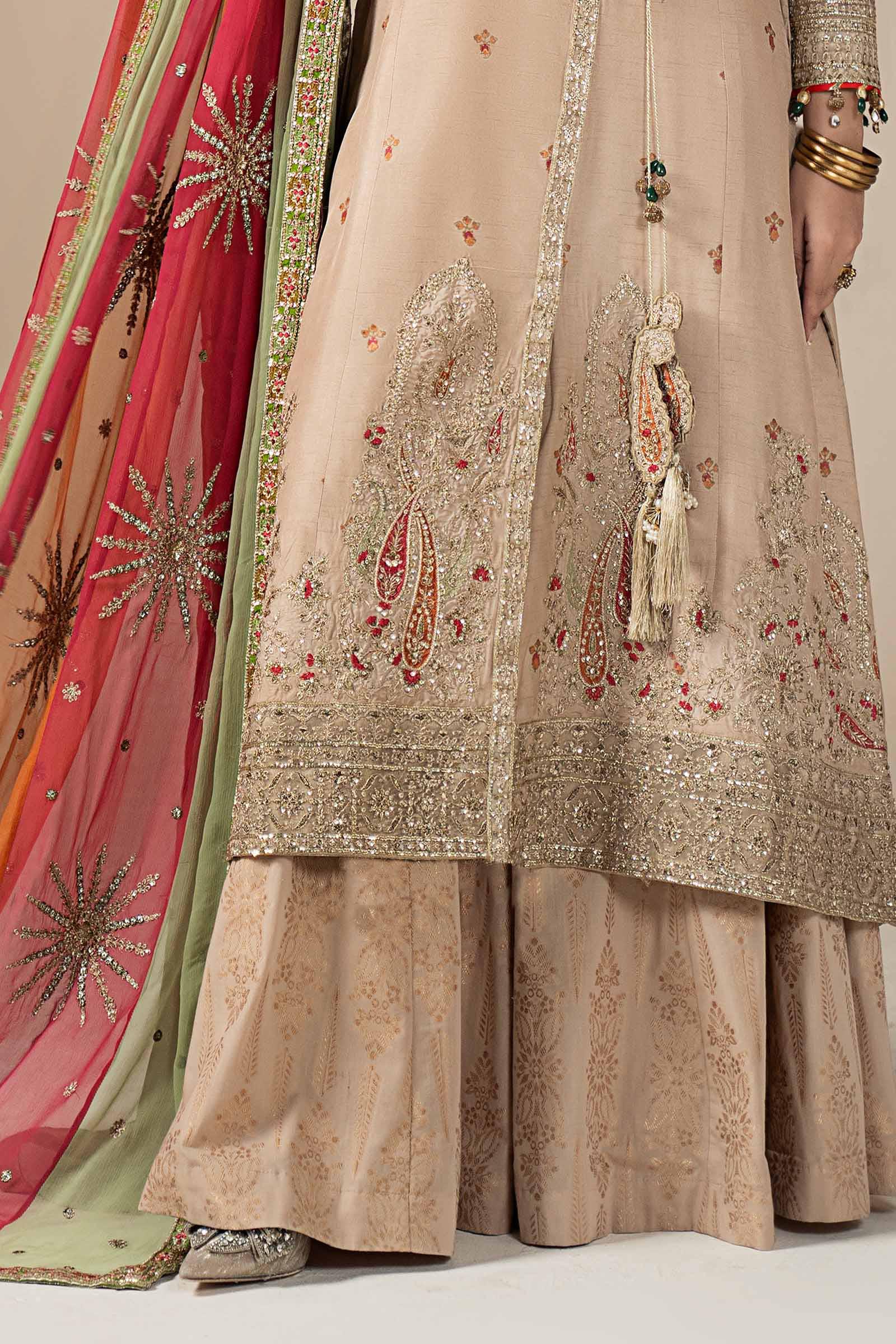3 Piece Embroidered Raw Silk Suit