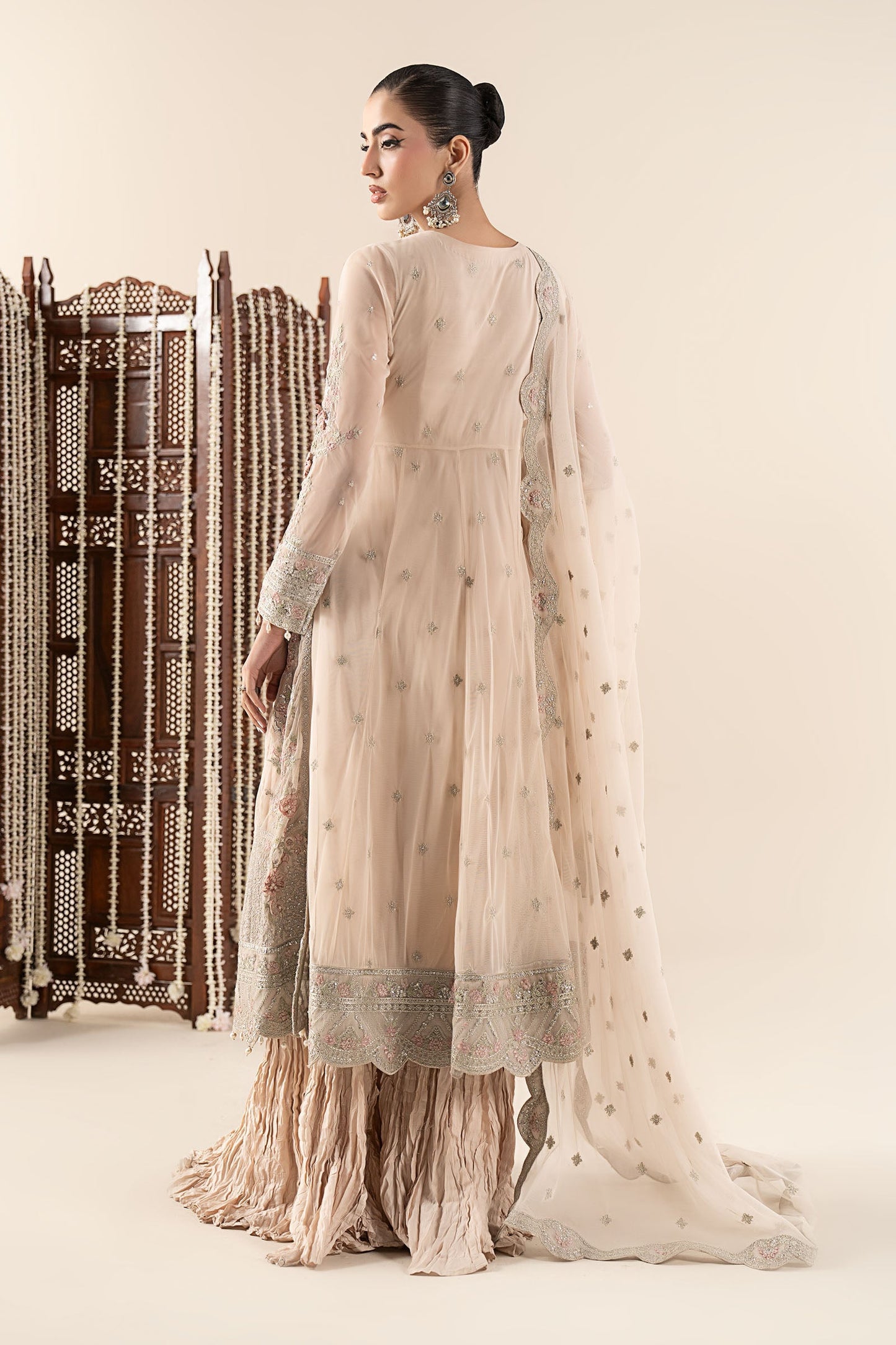 3 Piece Embroidered Net Suit