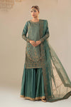 3 Piece Embroidered Raw Silk Suit