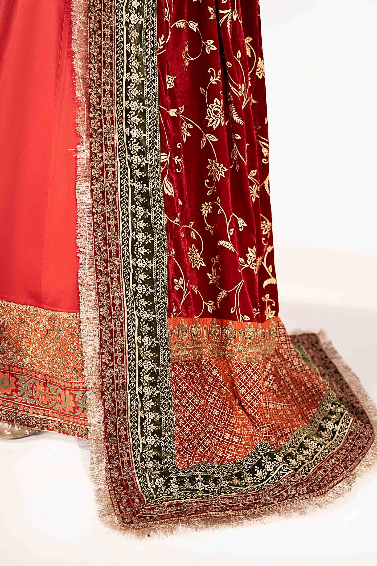 3 Piece Embroidered Raw Silk Suit