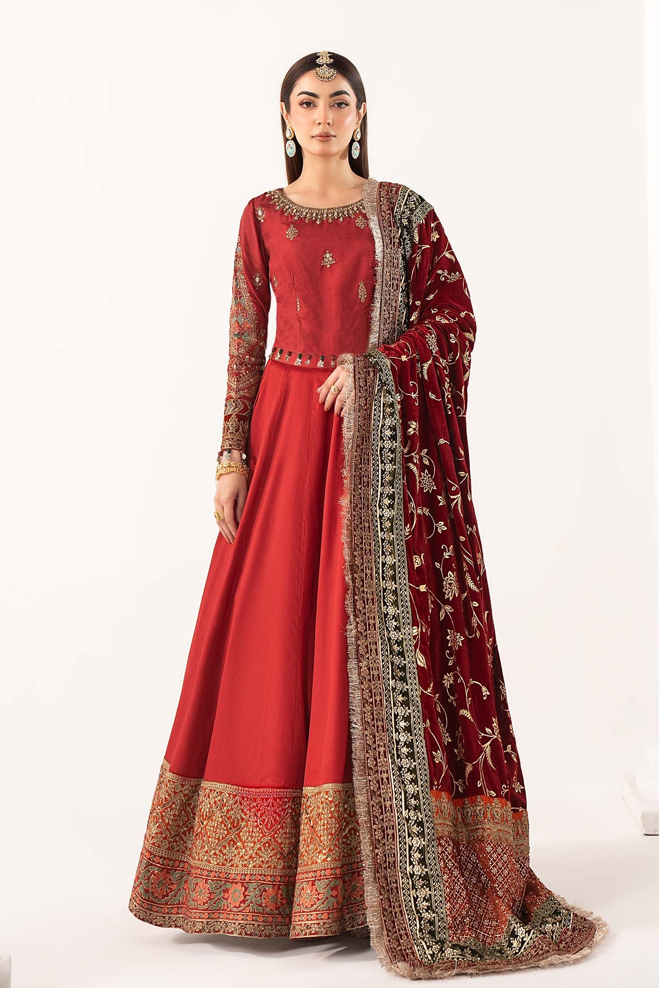 3 Piece Embroidered Raw Silk Suit