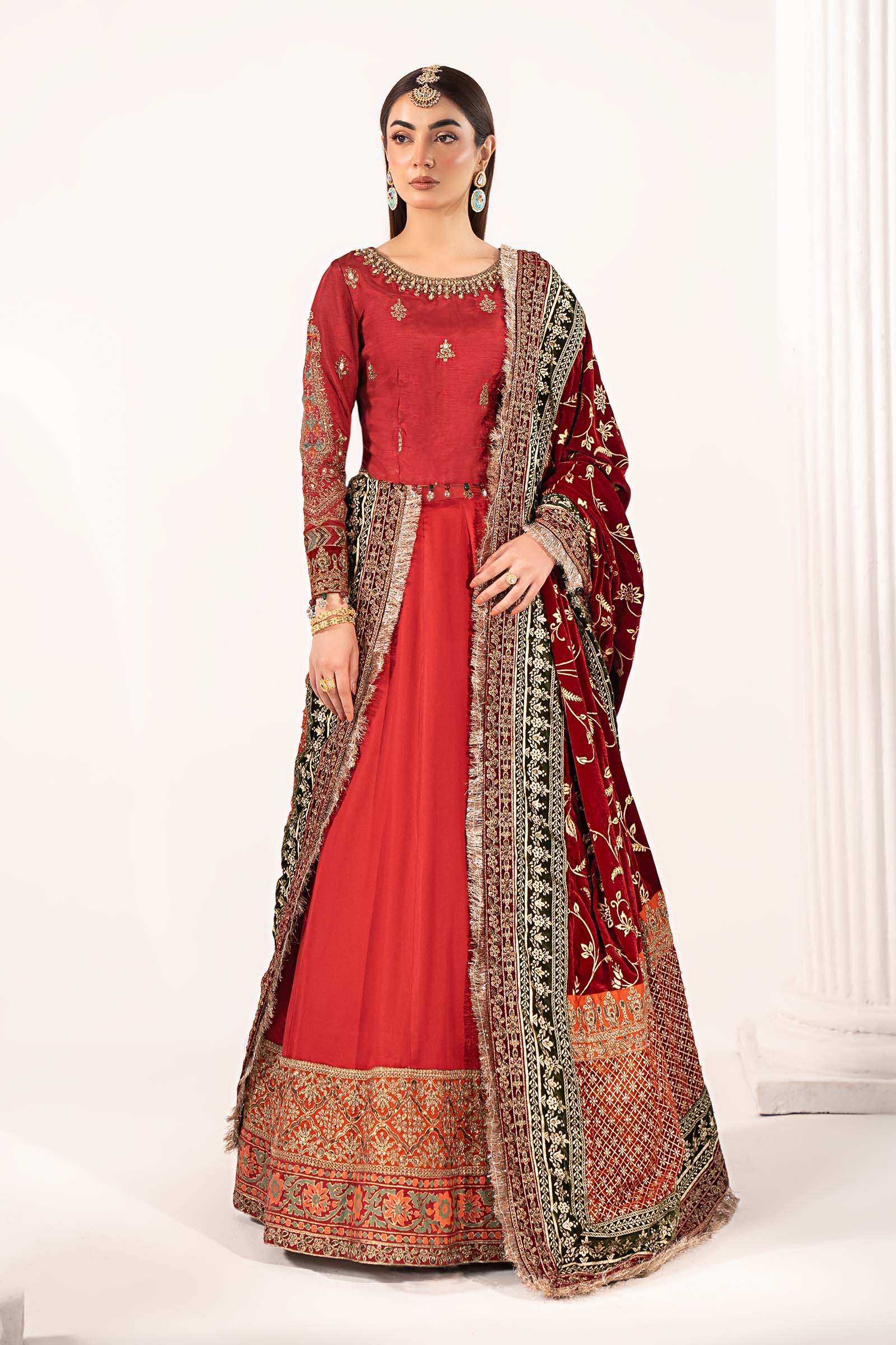3 Piece Embroidered Raw Silk Suit