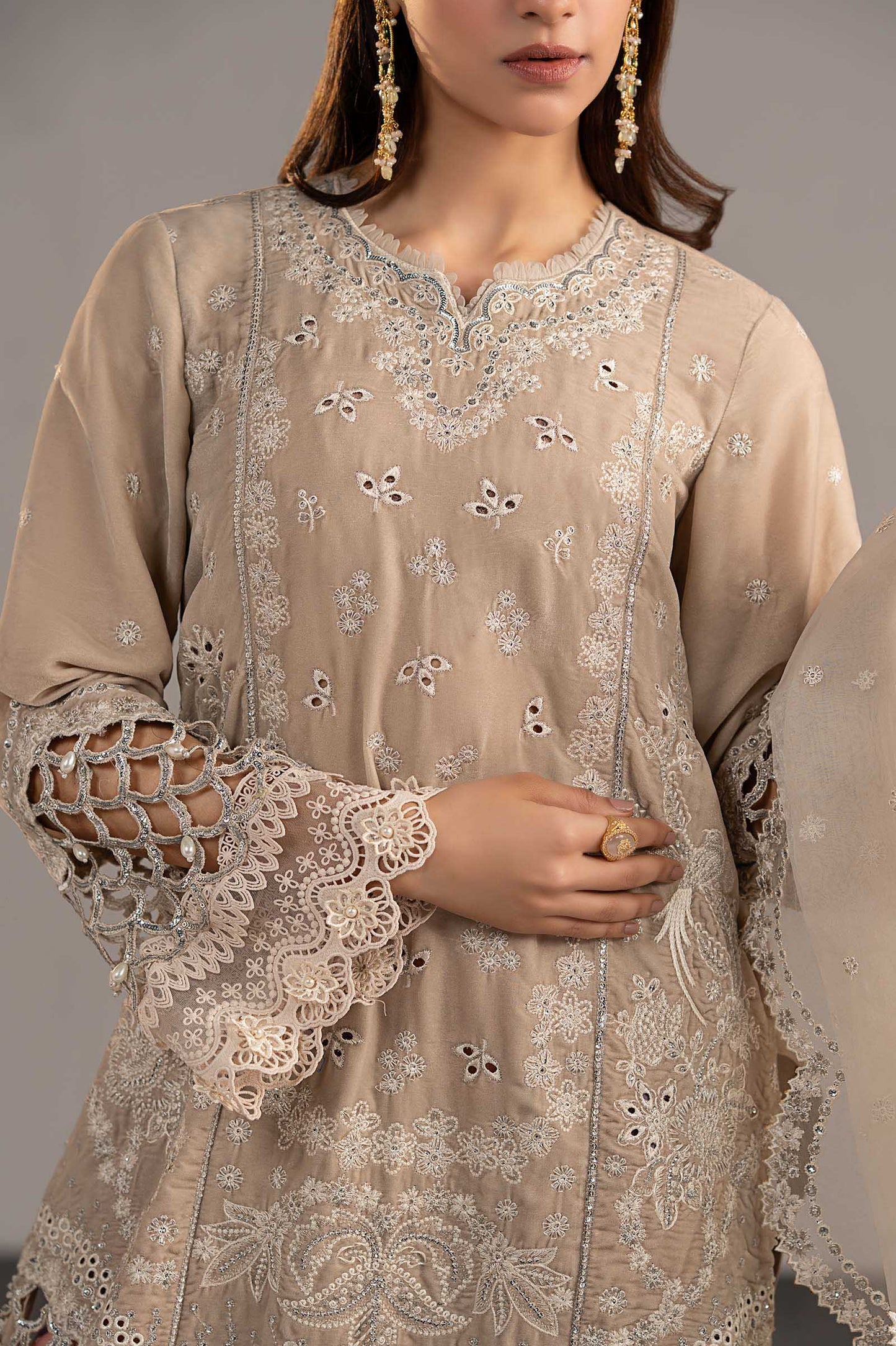 3 Piece Embroidered Velvet Suit