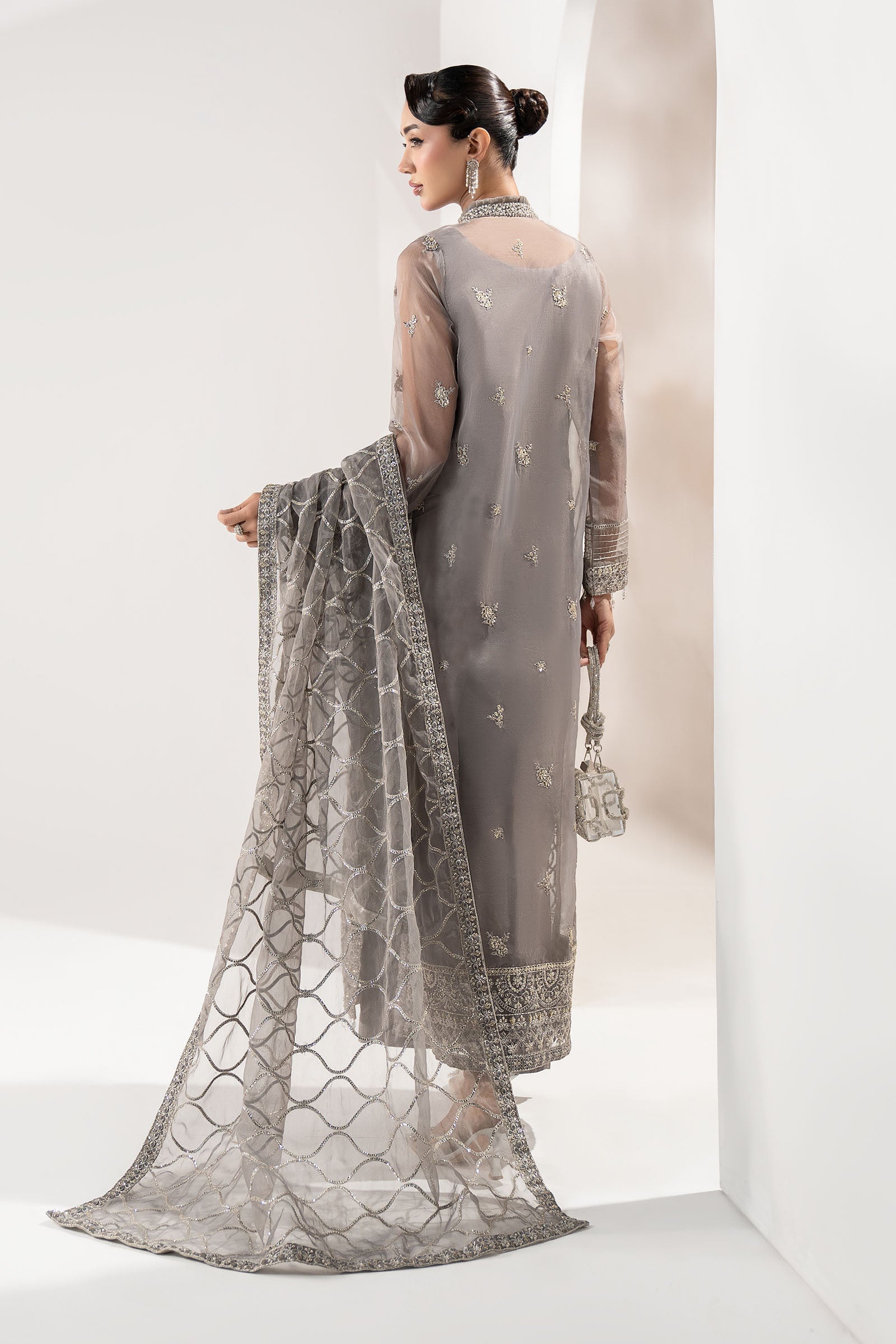 3 Piece Embroidered Organza Suit