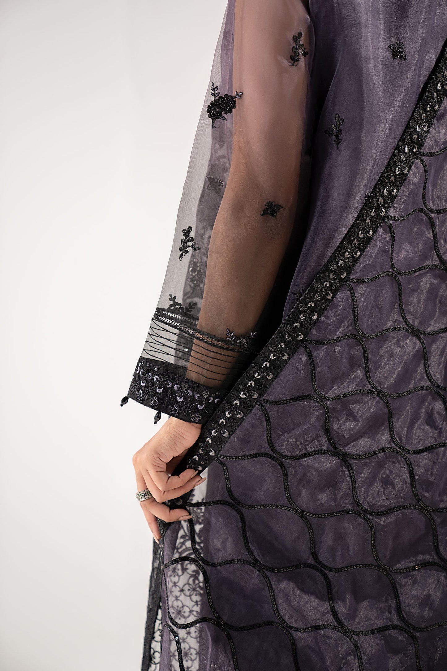 3 Piece Embroidered Organza Suit