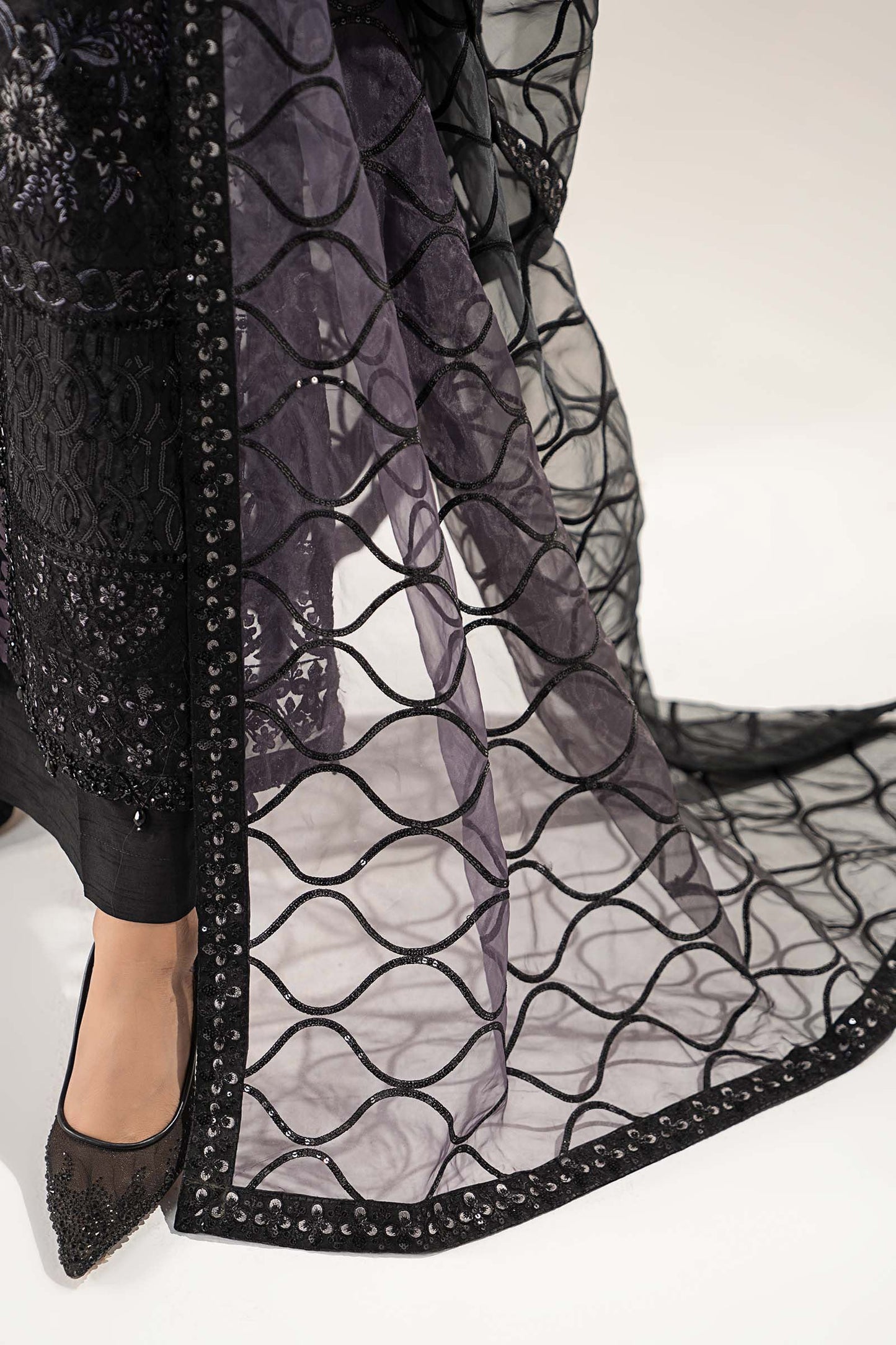 3 Piece Embroidered Organza Suit