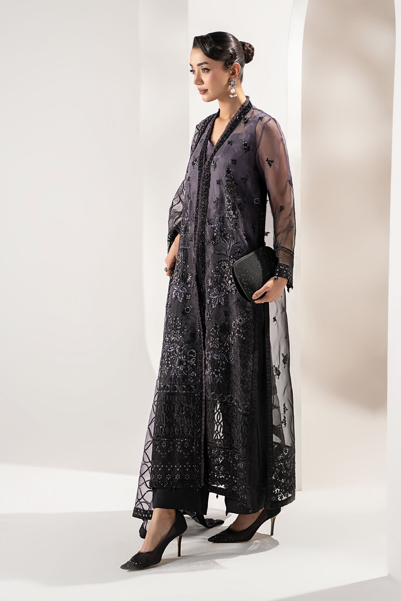 3 Piece Embroidered Organza Suit