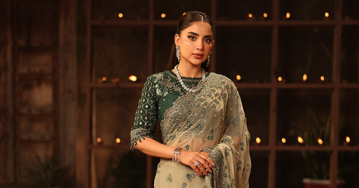 Embroidered Chiffon Saree