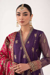 3 Piece Embroidered Zari Net Suit