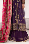 3 Piece Embroidered Zari Net Suit