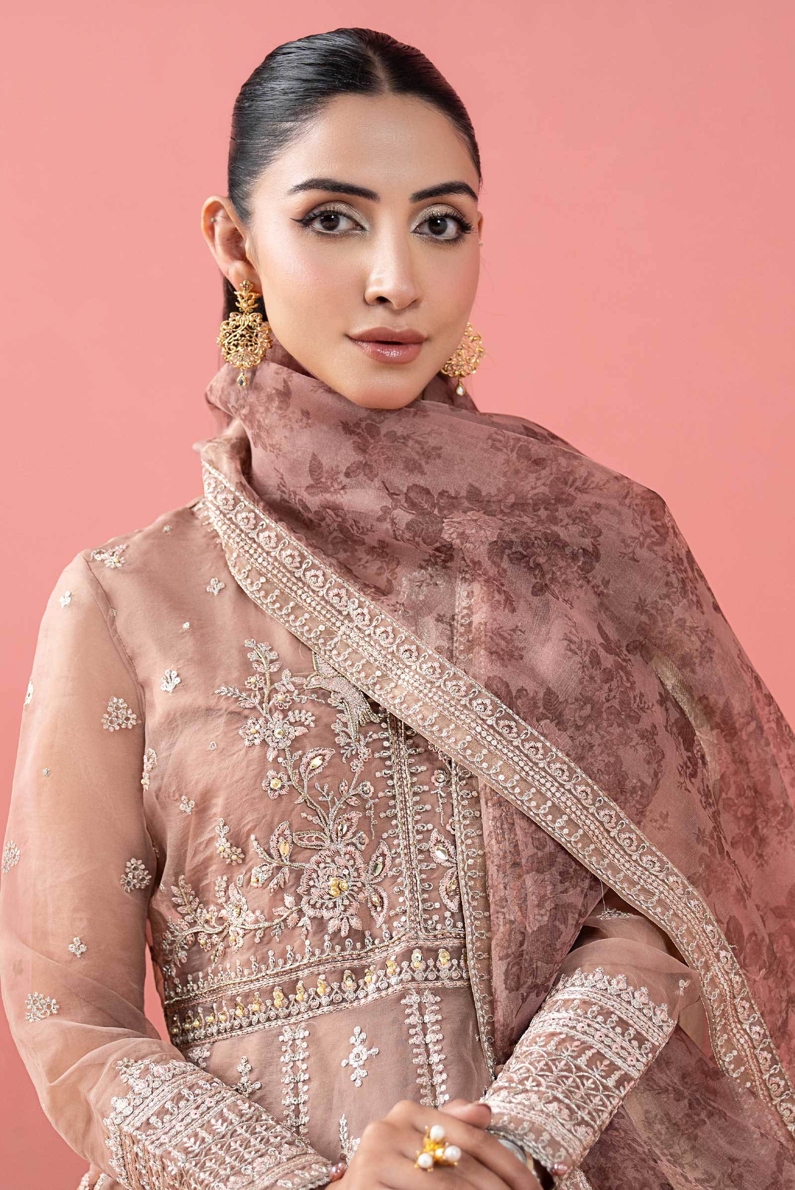 3 Piece Embroidered Organza Suit