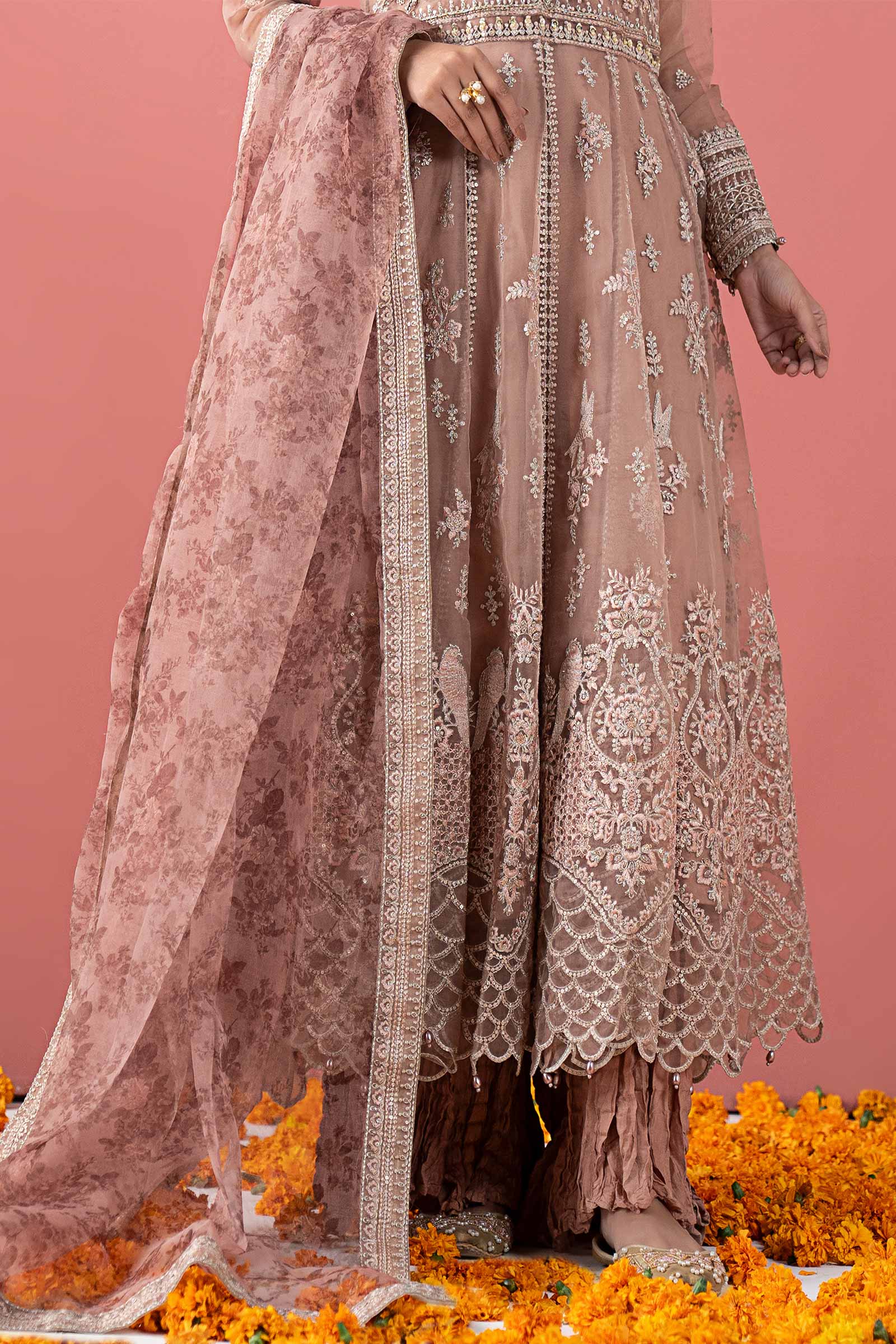 3 Piece Embroidered Organza Suit