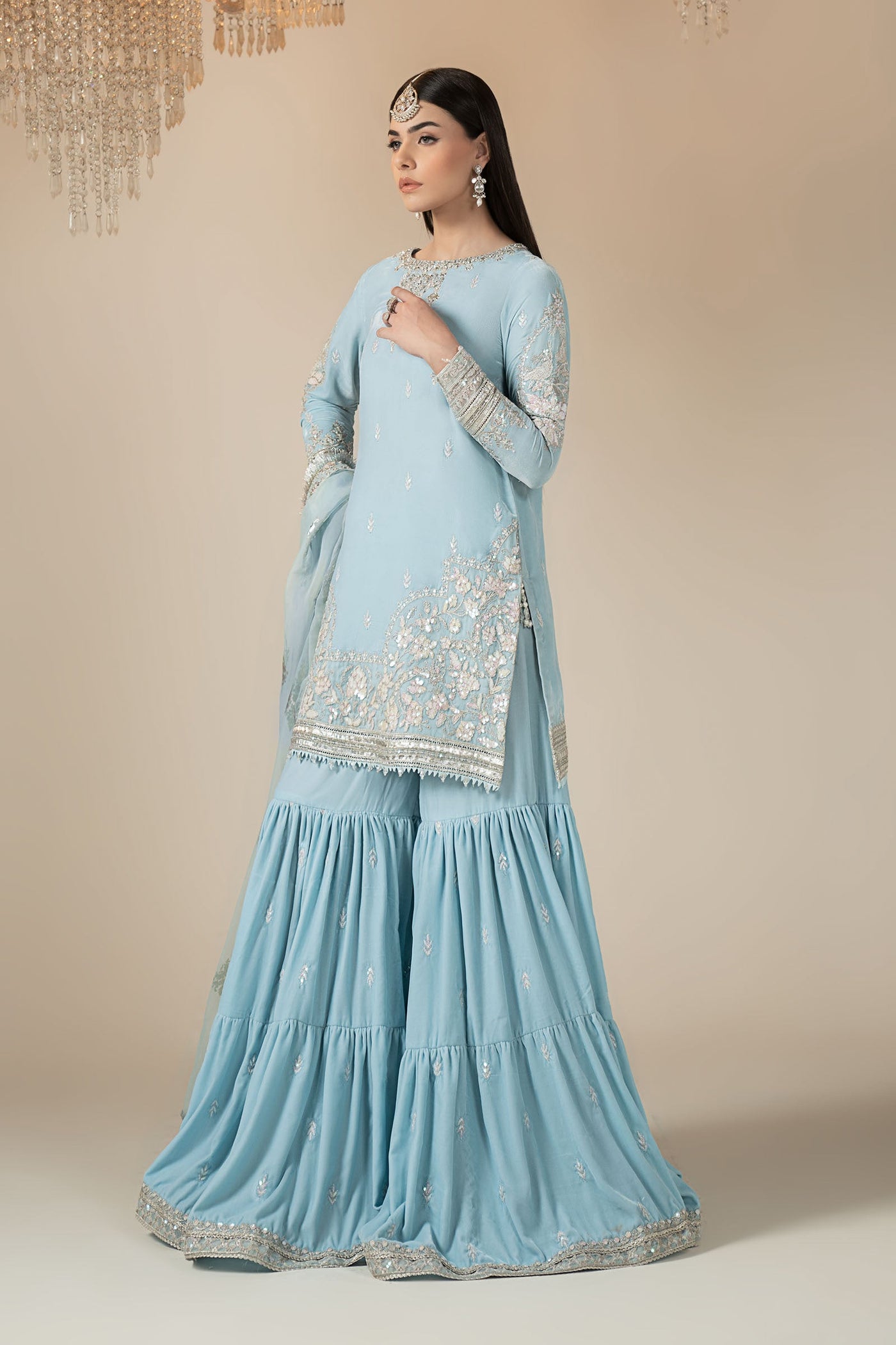 3 Piece Embroidered Velvet Suit