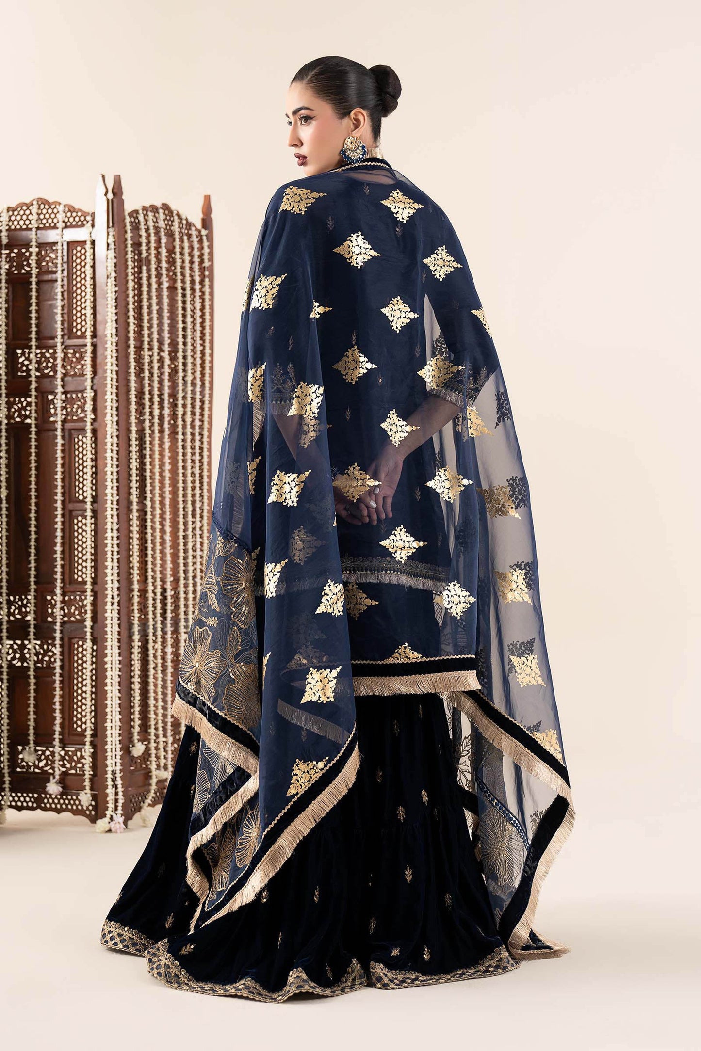 3 Piece Embroidered Velvet Suit