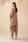 3 Piece Embroidered Raw Silk Suit