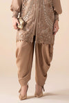 3 Piece Embroidered Raw Silk Suit