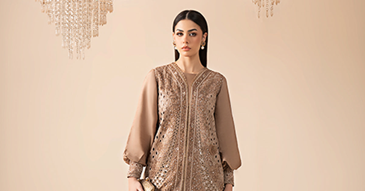 3 Piece Embroidered Raw Silk Suit