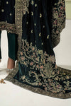 3 Piece Embroidered Velvet Suit