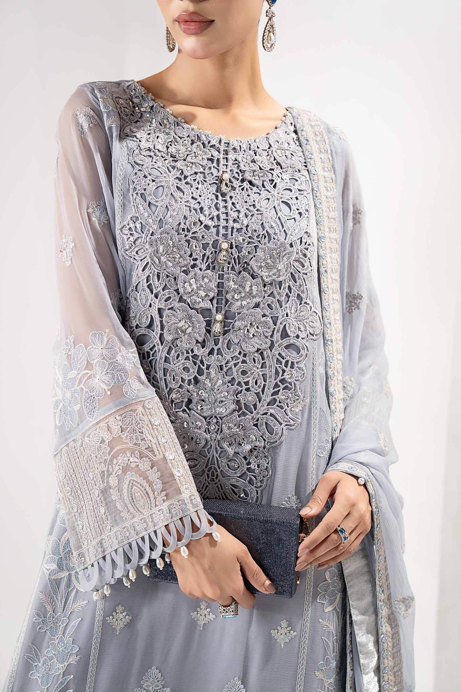 3 Piece Embroidered Chiffon Suit