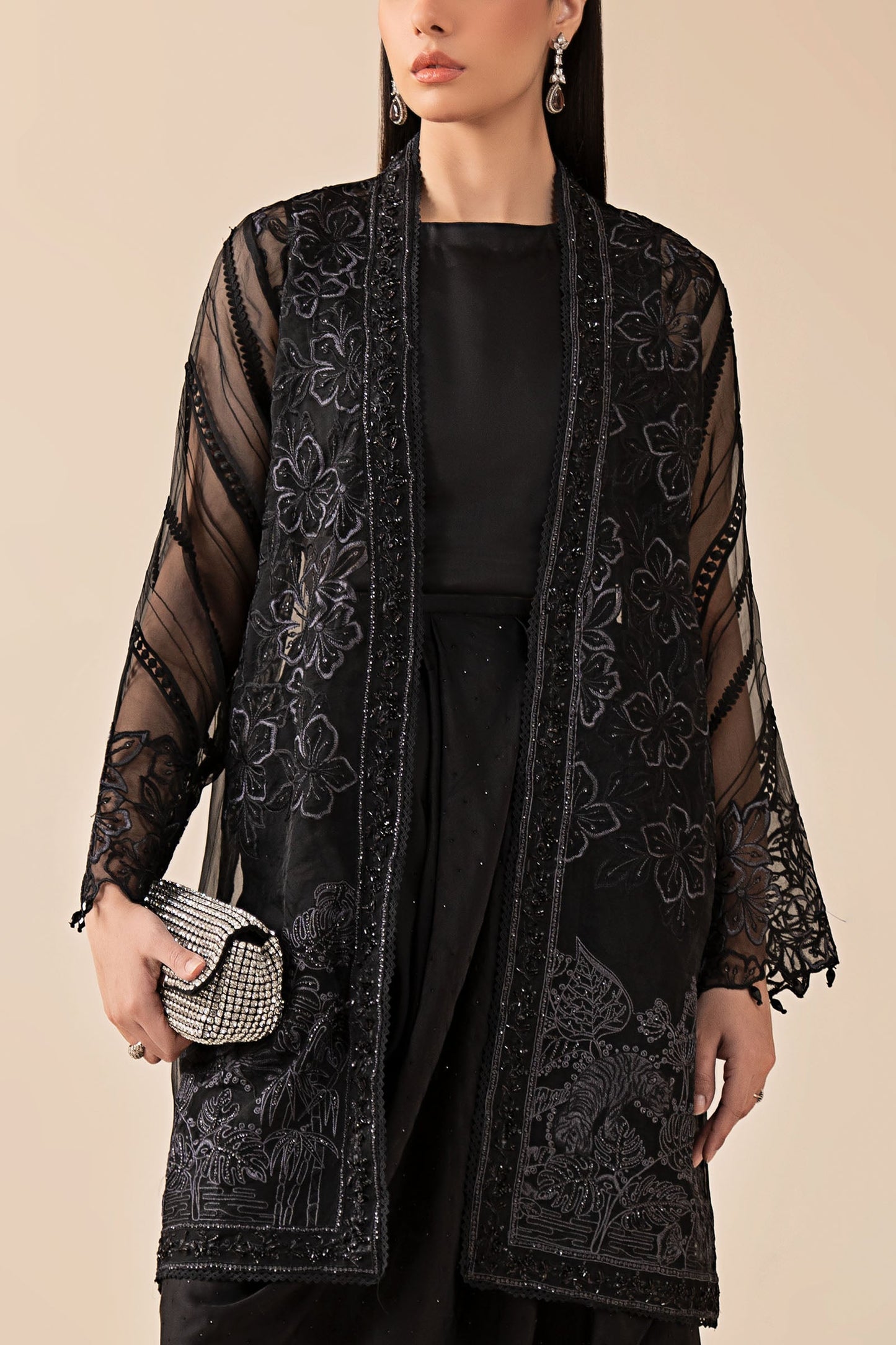 4 Piece Embroidered Organza Suit