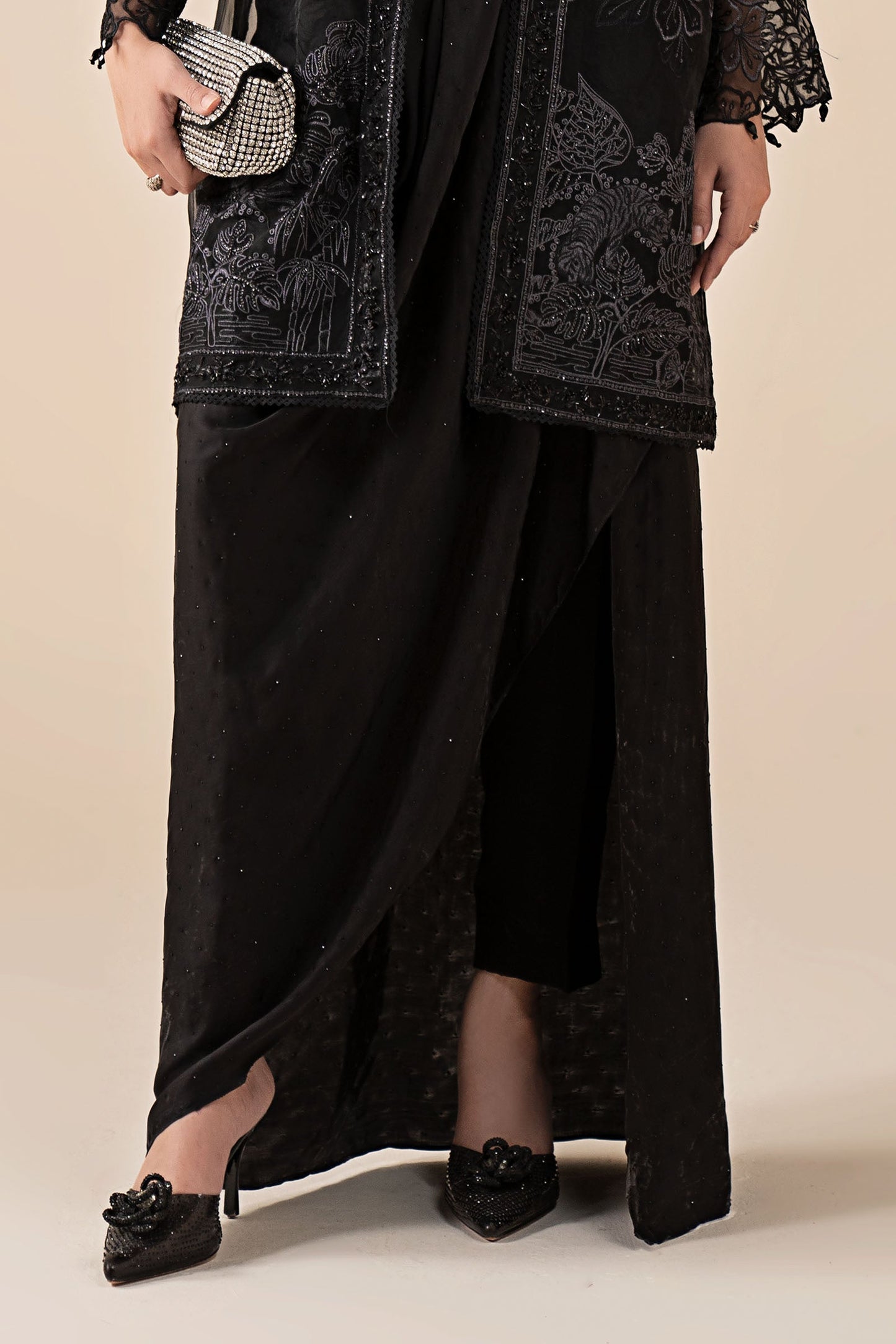 4 Piece Embroidered Organza Suit