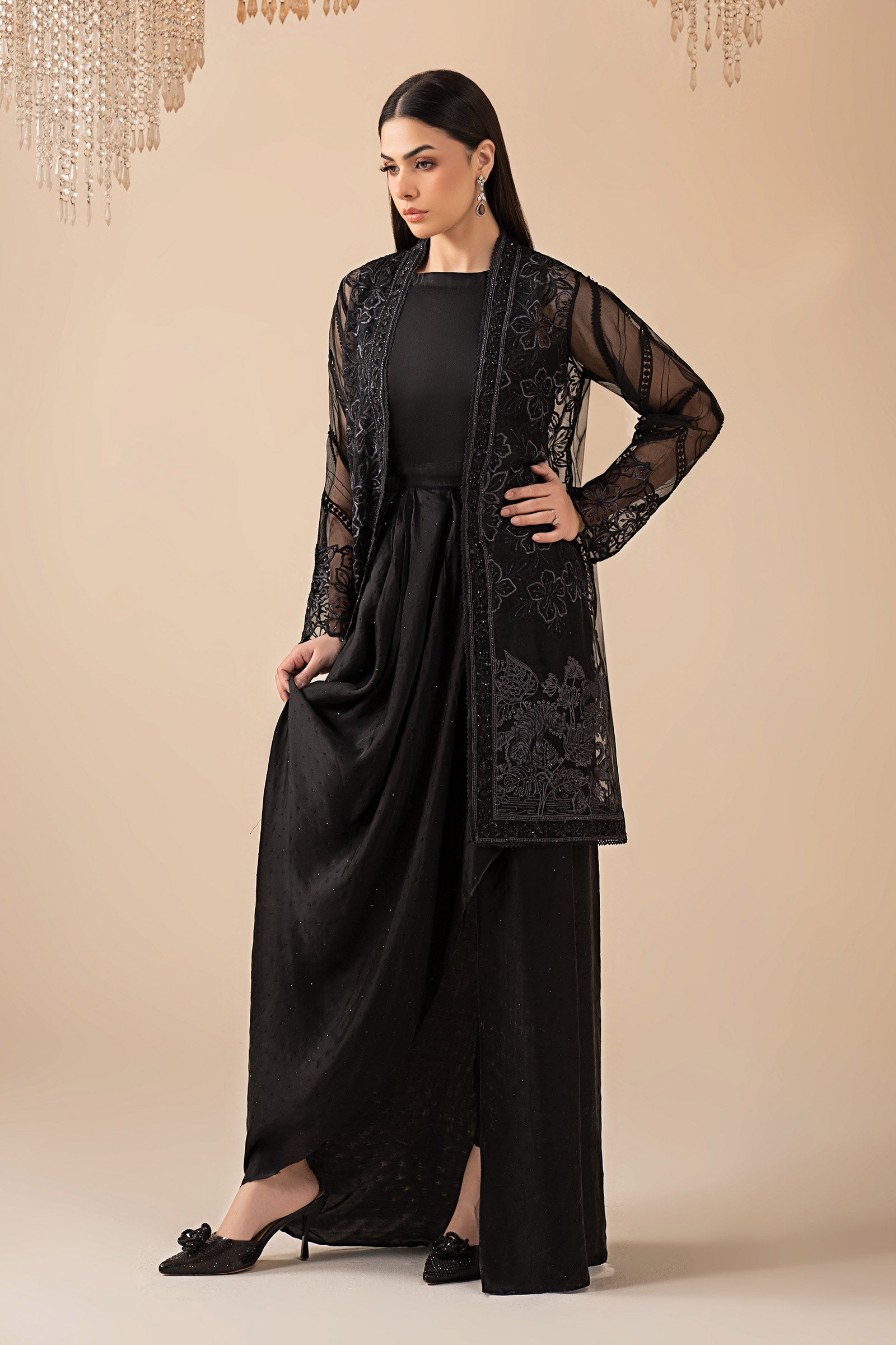 4 Piece Embroidered Organza Suit