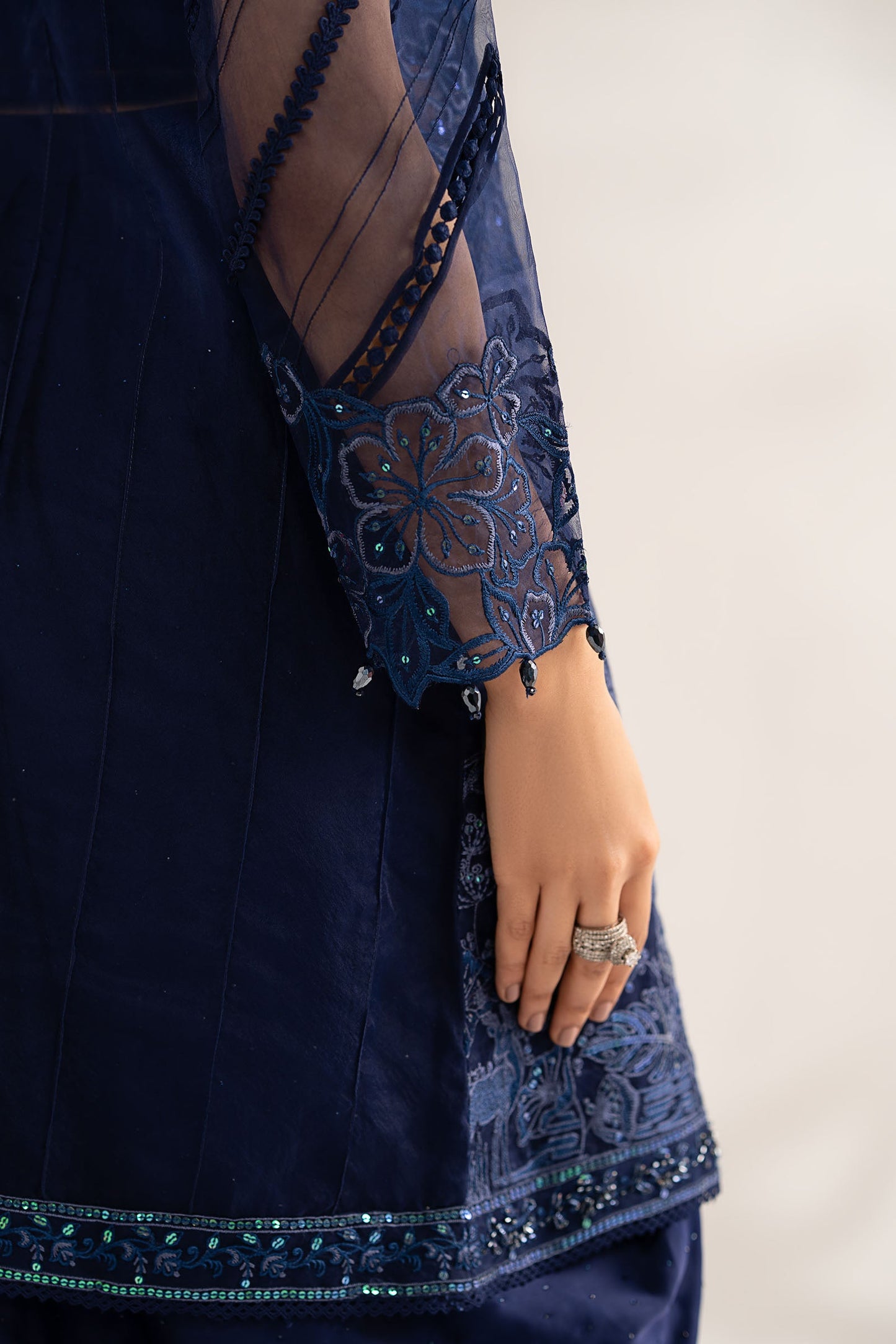 4 Piece Embroidered Organza Suit