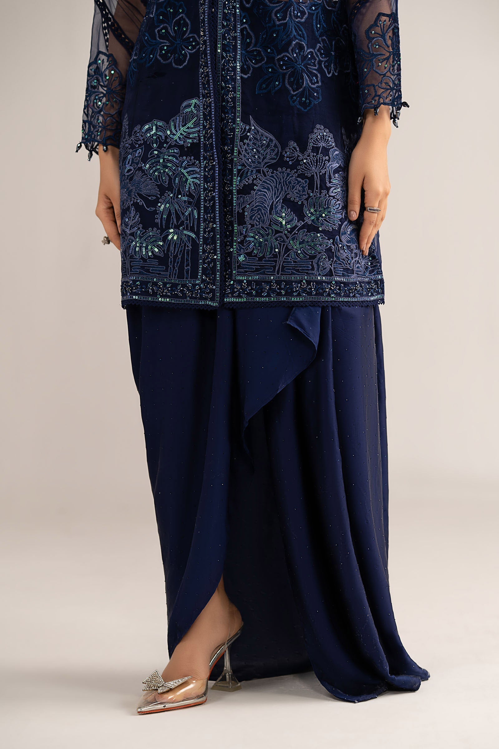 4 Piece Embroidered Organza Suit