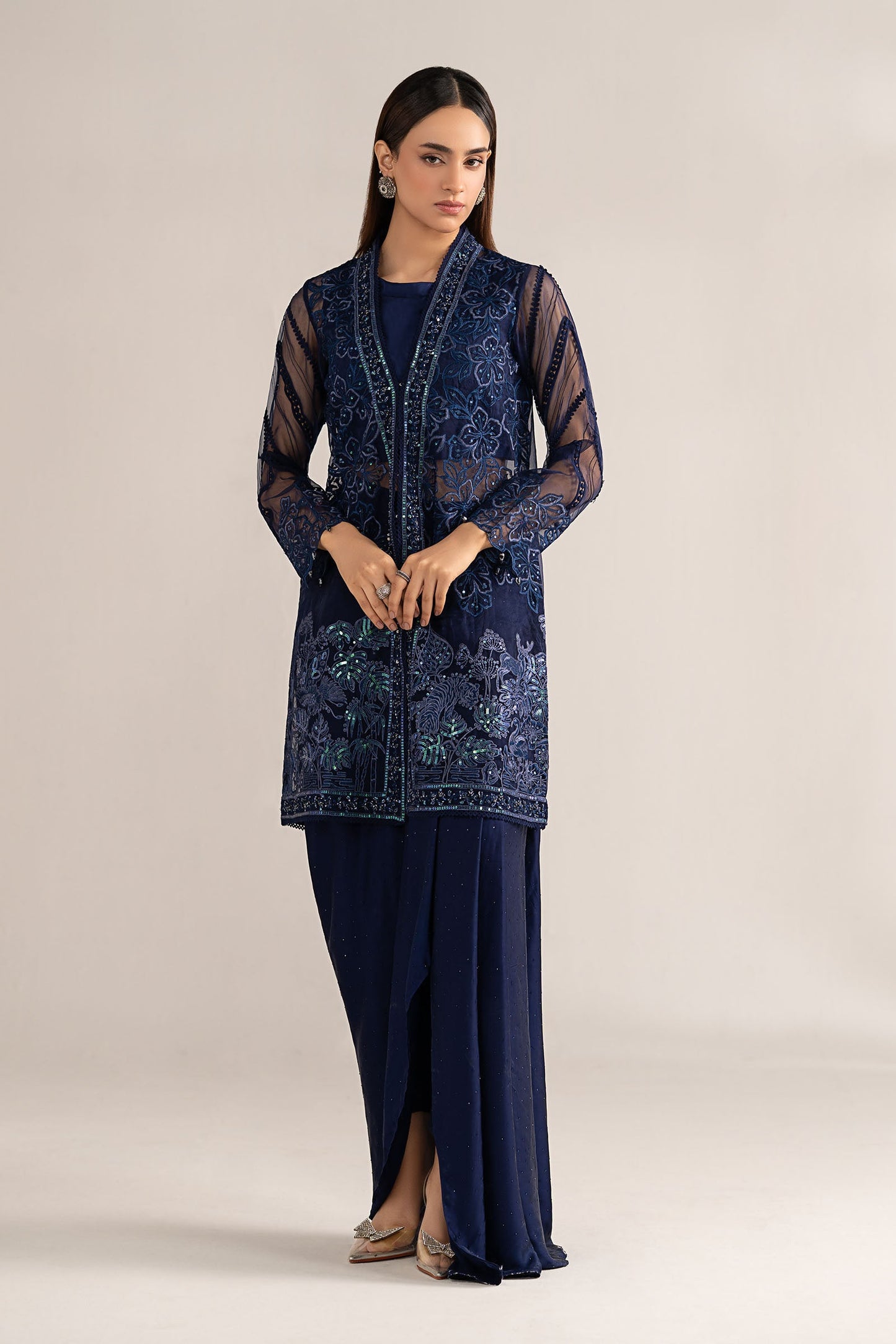 4 Piece Embroidered Organza Suit