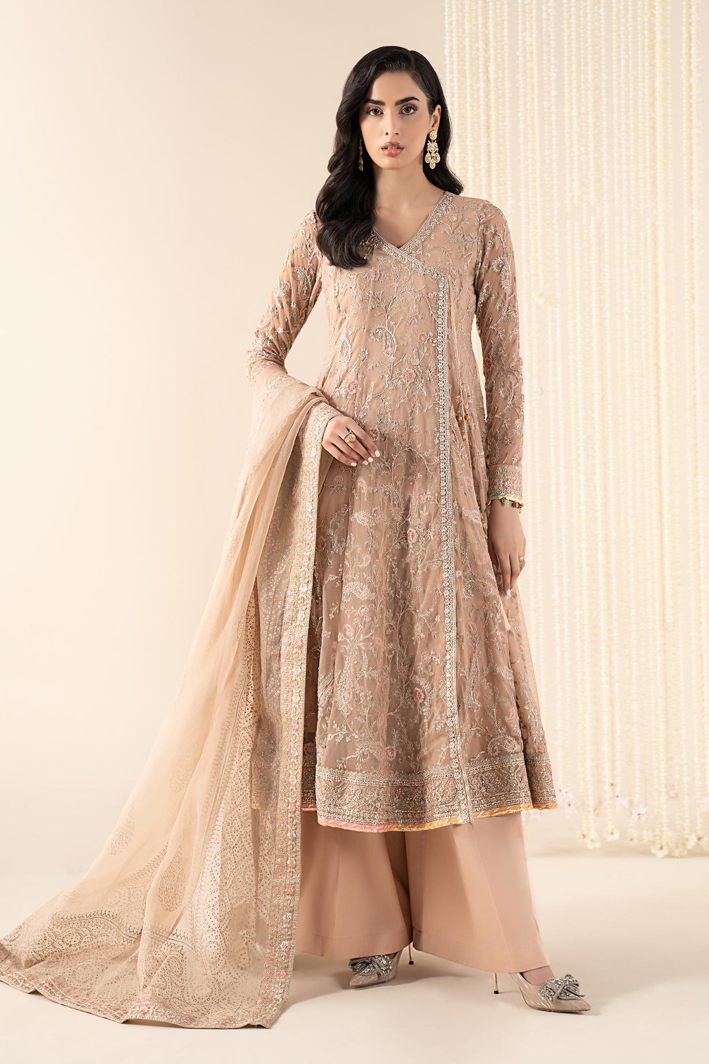 3 Piece Embroidered Net Suit